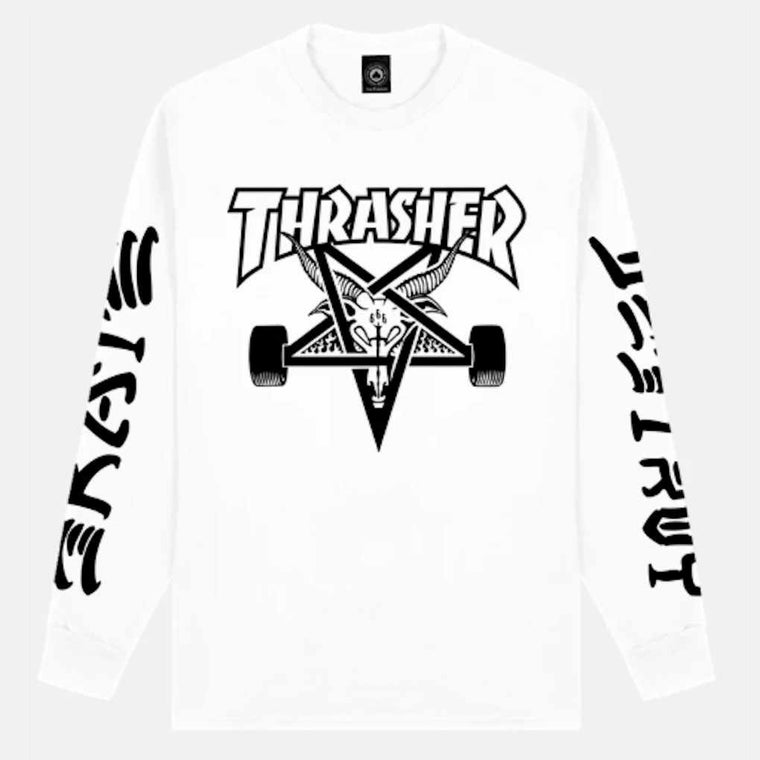 Thrasher Goat Destroy Long Sleeve White
