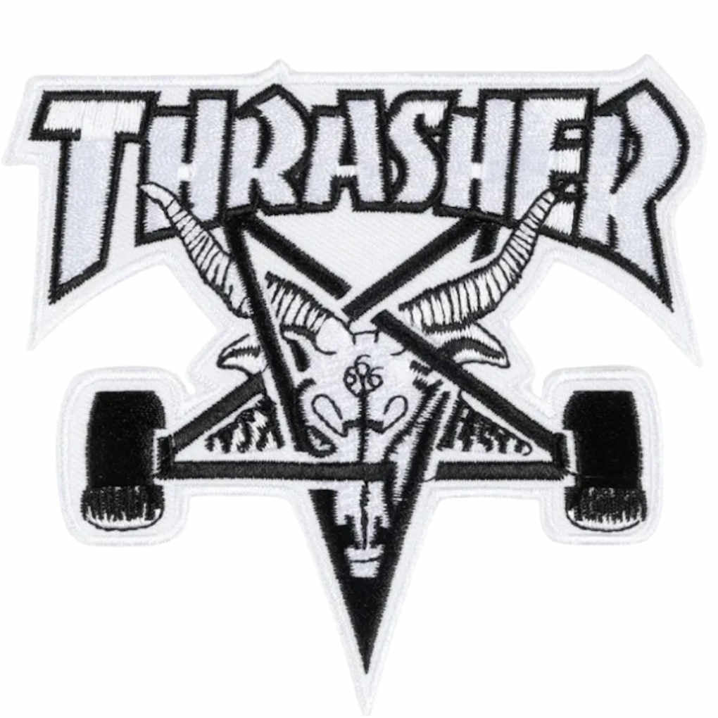 Thrasher Skate Goat Patch White