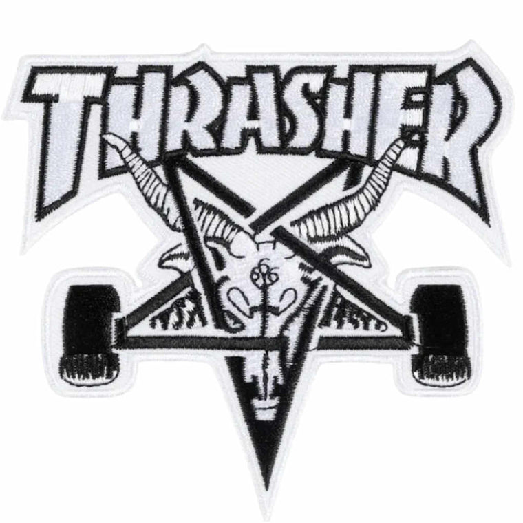 Thrasher Skate Goat Patch White