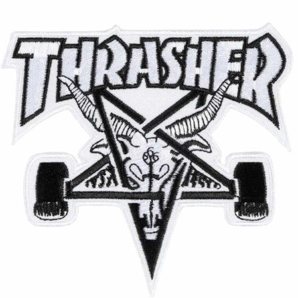 Thrasher Skate Goat Patch White