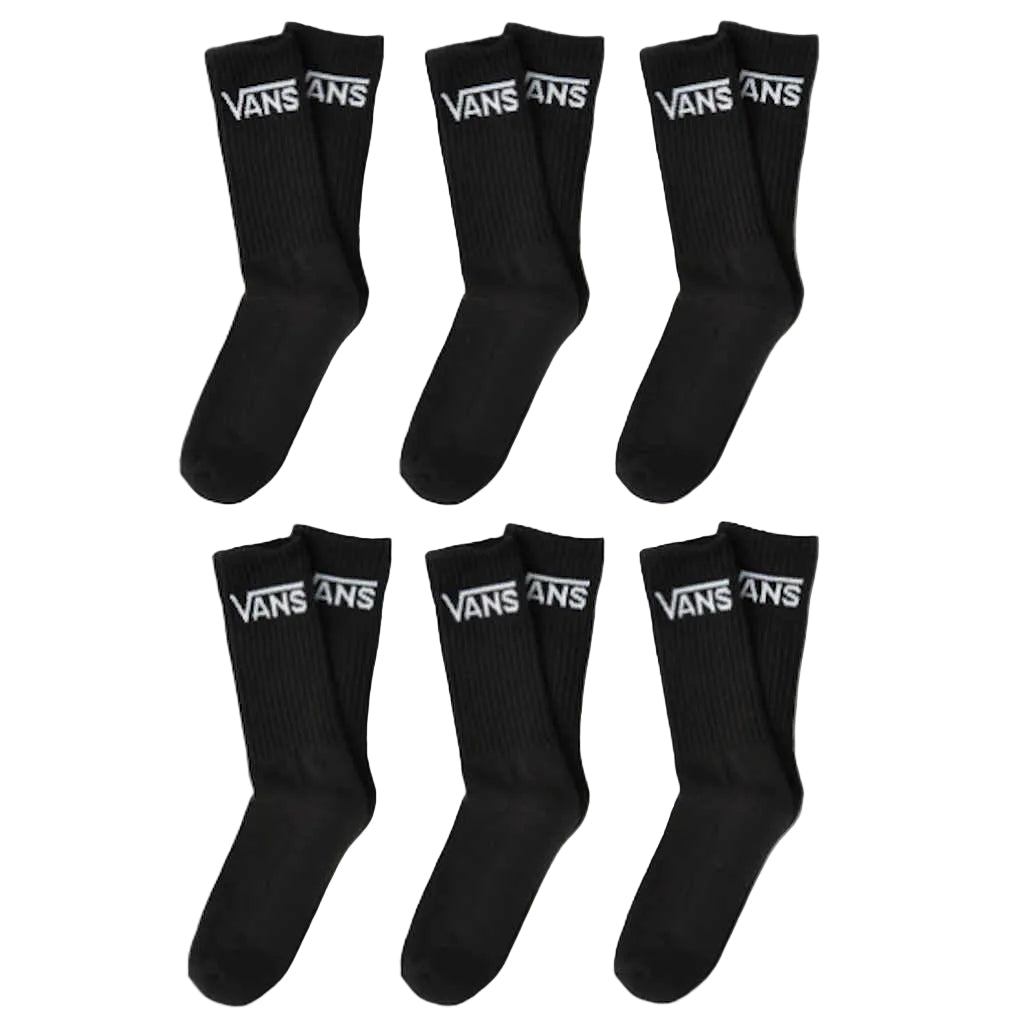 Vans Socks Classic Crew Rox 6 Pack Black