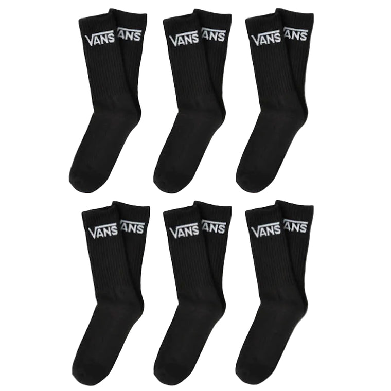 Vans Socks Classic Crew Rox 6 Pack Black