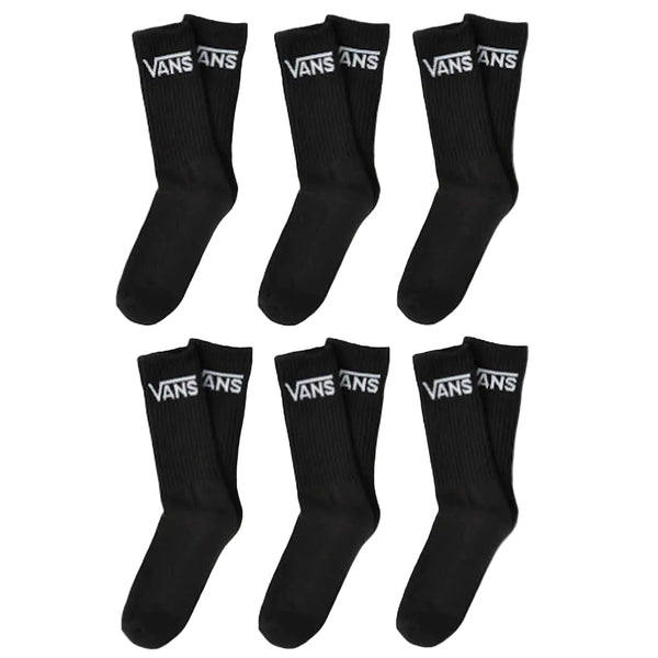 Vans Socks Classic Crew Rox 6 Pack Black