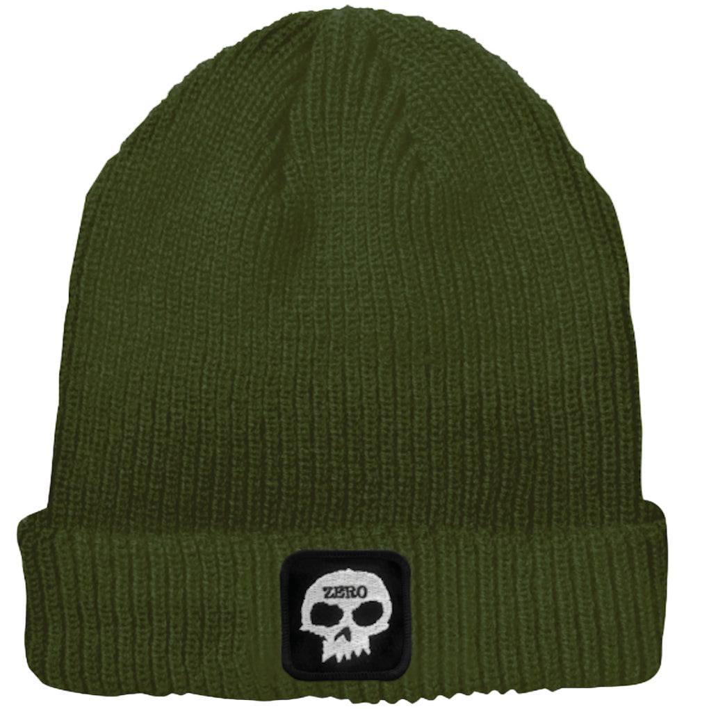 Zero Skull Patch Beanie Olive