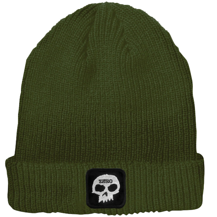 Zero Skull Patch Beanie Olive