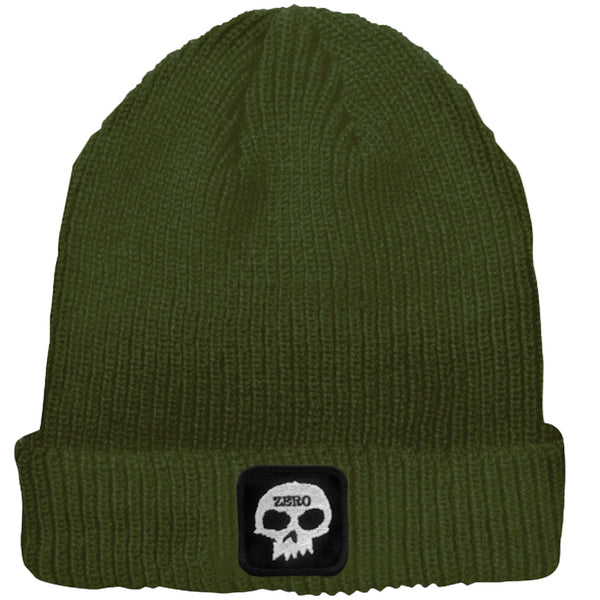 Zero Skull Patch Beanie Olive