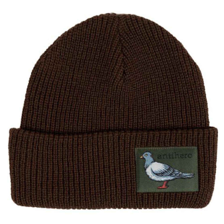 Anti Hero Lil Pigeon Label Beanie Brown Olive