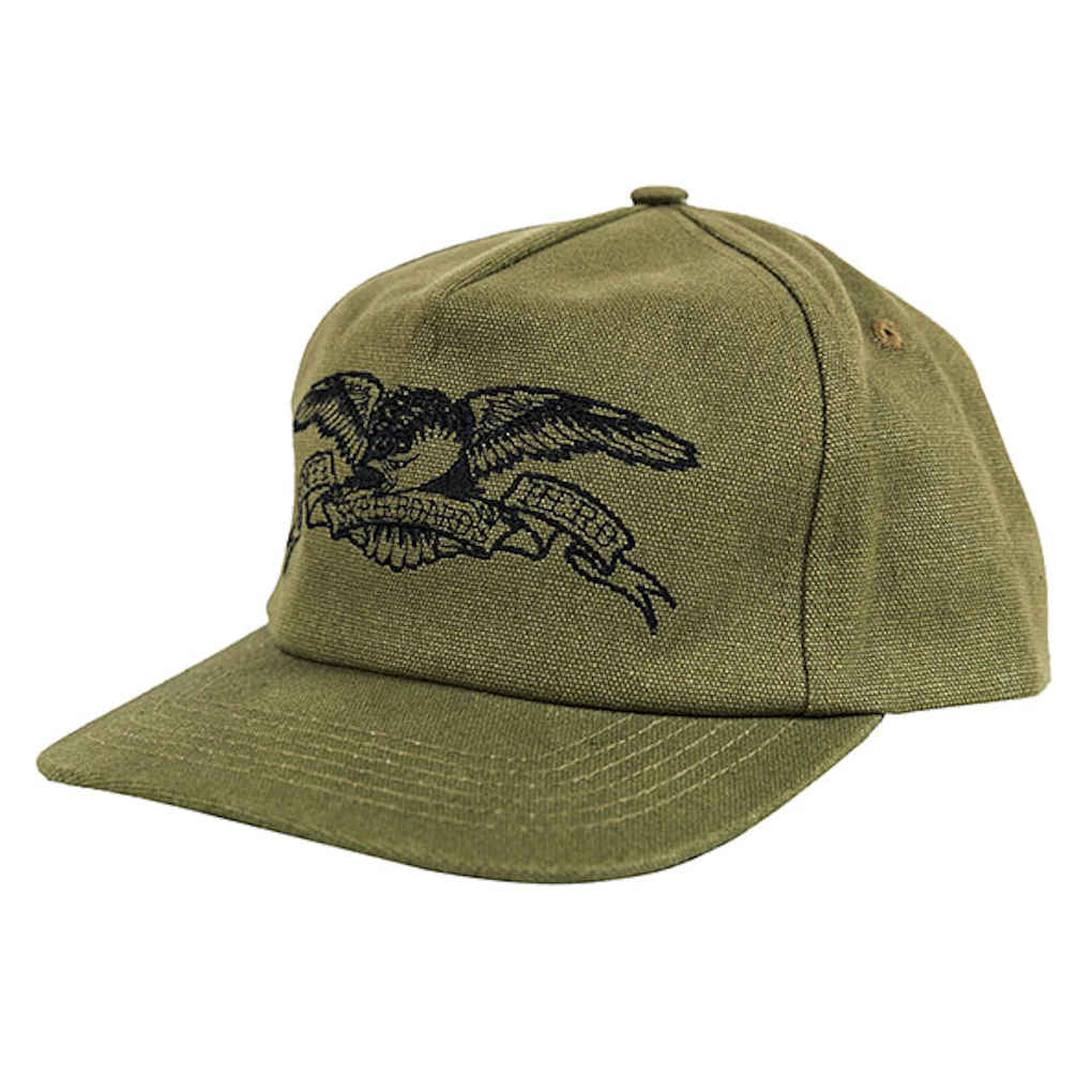 Anti Hero Basic Eagle Embroidered Snapback Olive