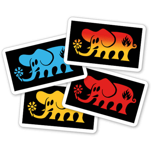 Black Label Sticker Elephant Block