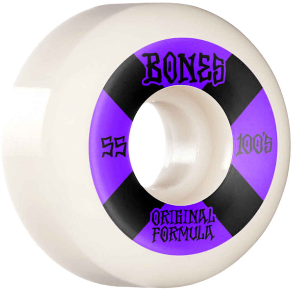 Bones Wheels 100's #4 Sidecuts V5 100A 55mm White
