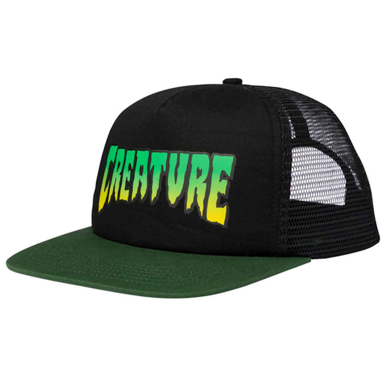 Creature Logo Trucker Hat Black Green