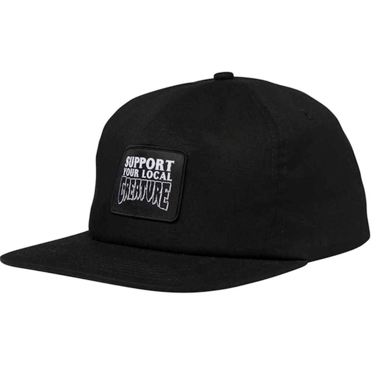 Creature Support Patch Snapback Hat Black