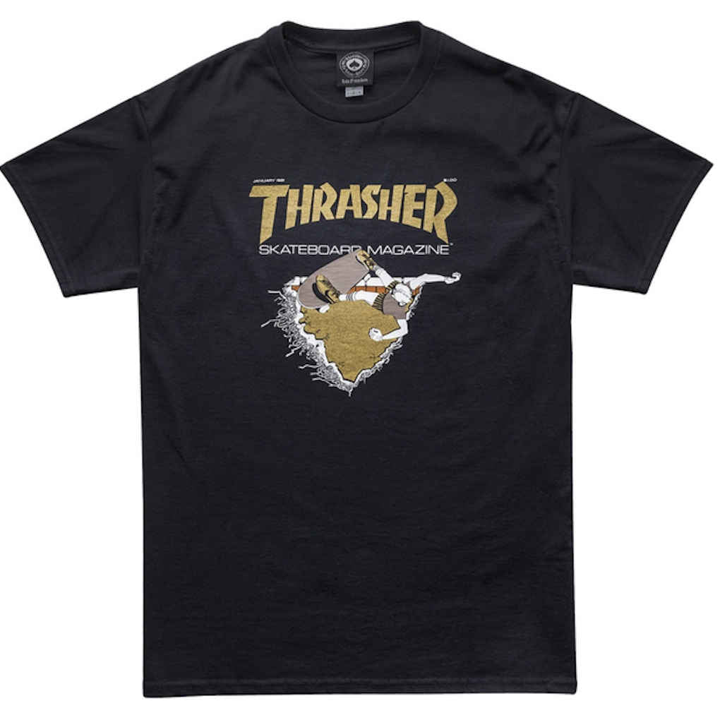 Thrasher First Cover Tee Black Gold