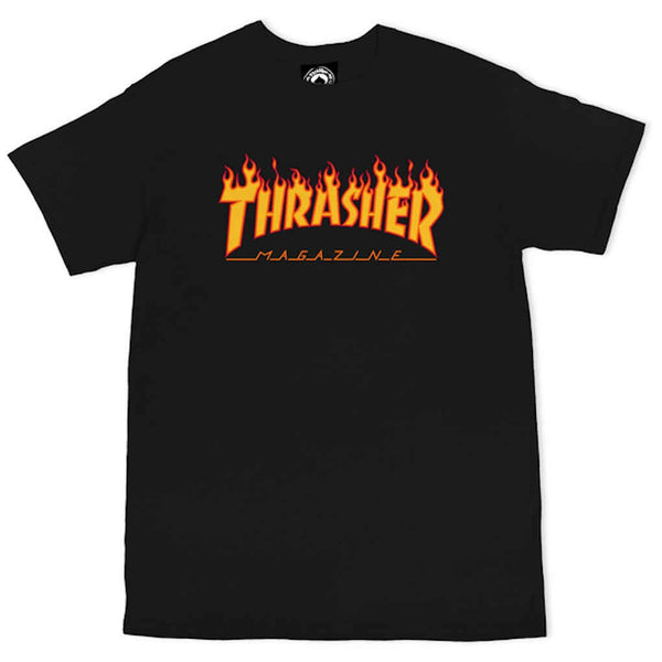 Youth Thrasher Flame Tee Black