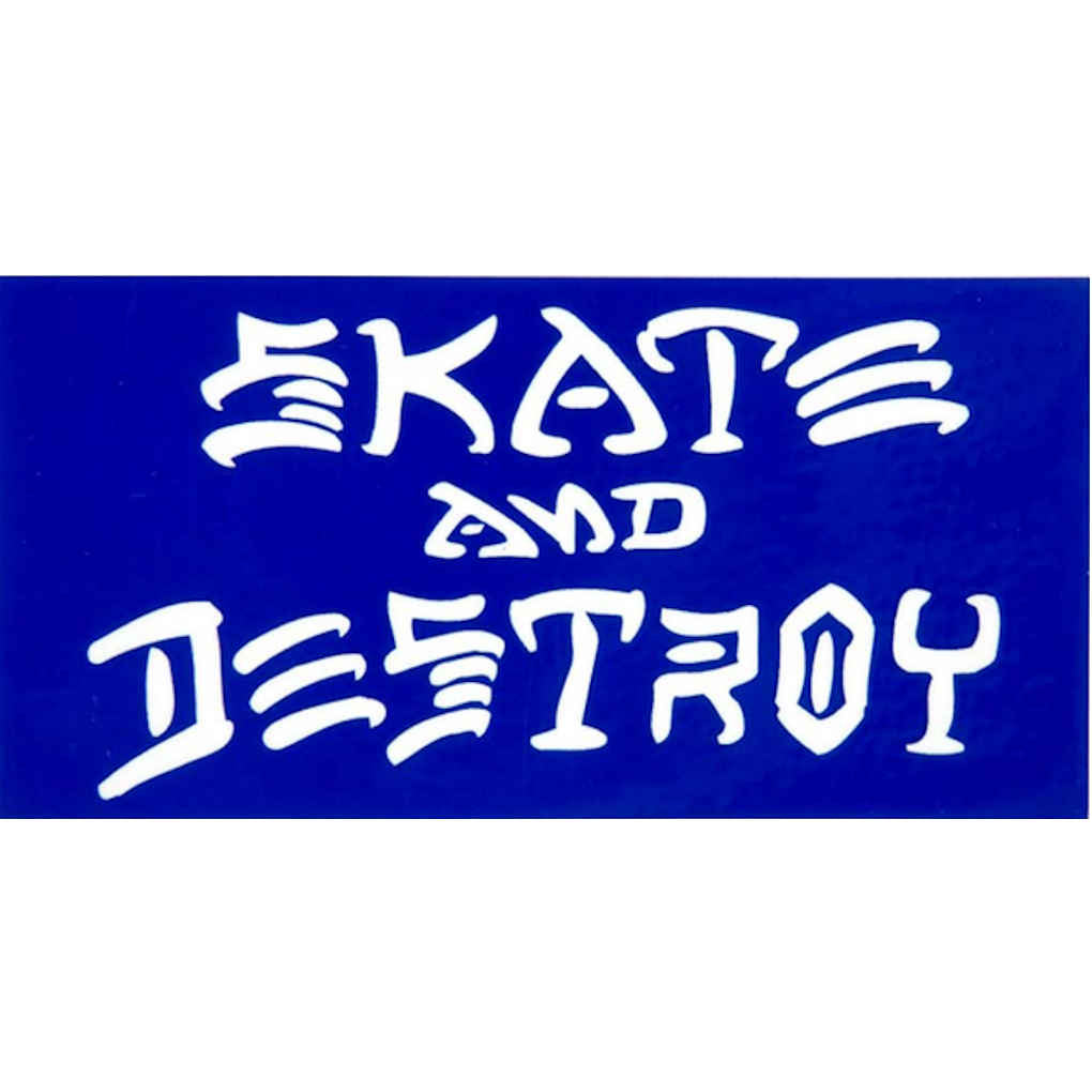 Thrasher Skate & Destroy Medium Sticker Blue