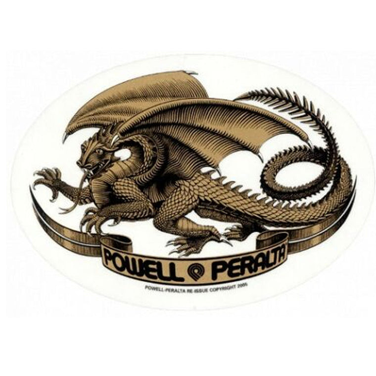 Powell Peralta Sticker Oval Dragon Gold