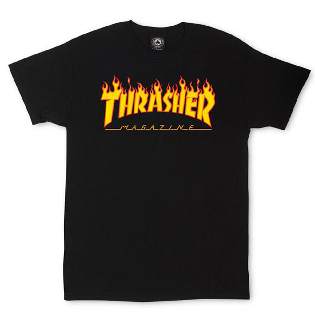 Thrasher Flame Logo Tee Black